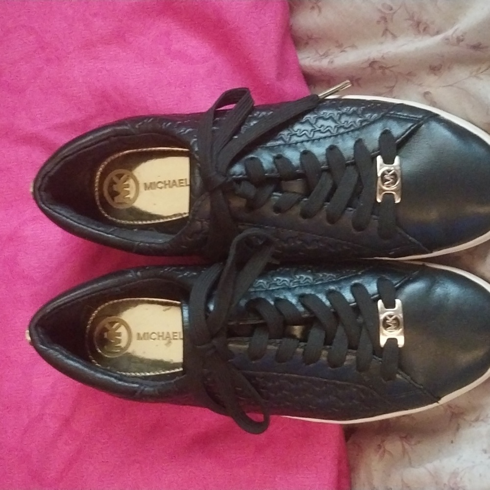 Michael Kors Black and Gold Women's Sneakers
